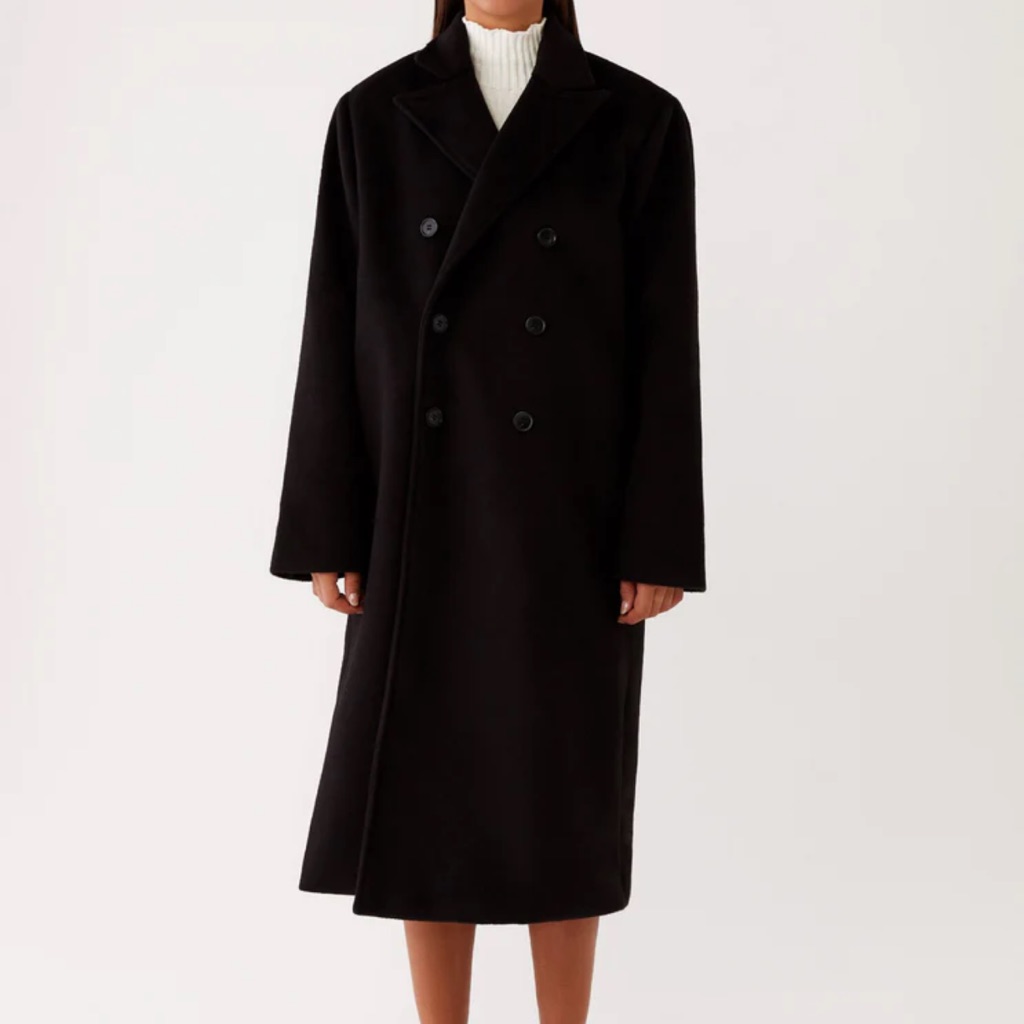 Nwt Peppermayo Gianni Black Double Breast Coat Size S/M